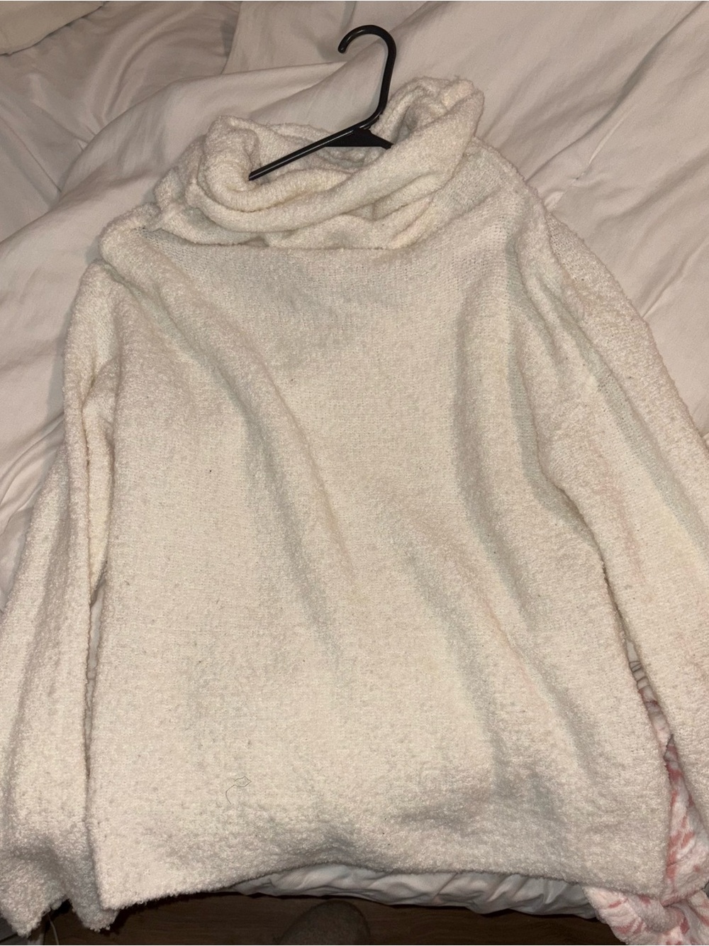 Listicle Cream Cowl Neck Bouclé Sweater